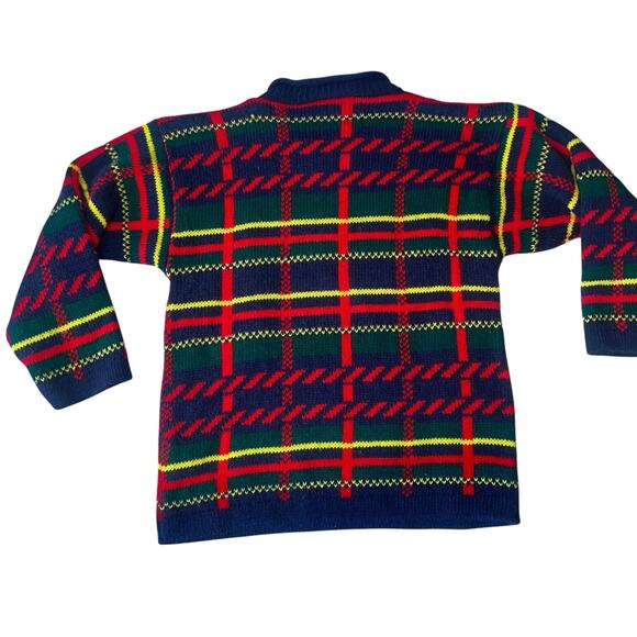 Vintage Basic Editions Kids Christmas Sweater Scotty Dogs Tartan Plaid Size 4-5 - Picture 2 of 6